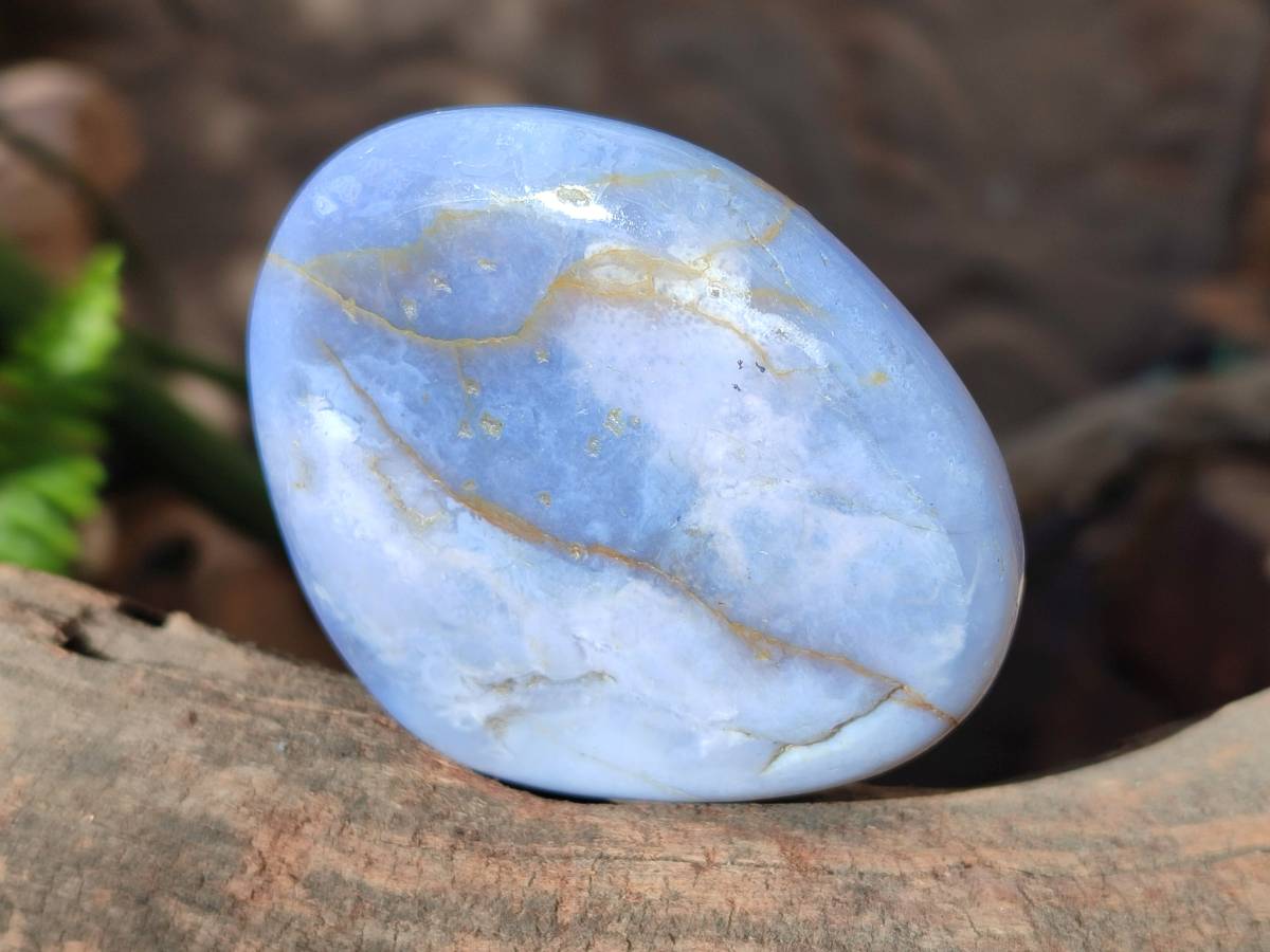 Polished Blue Lace Agate Tumbled Stones x 6 From Malawi - Toprock Gemstones and Minerals 