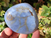 Polished Blue Lace Agate Tumbled Stones x 6 From Malawi