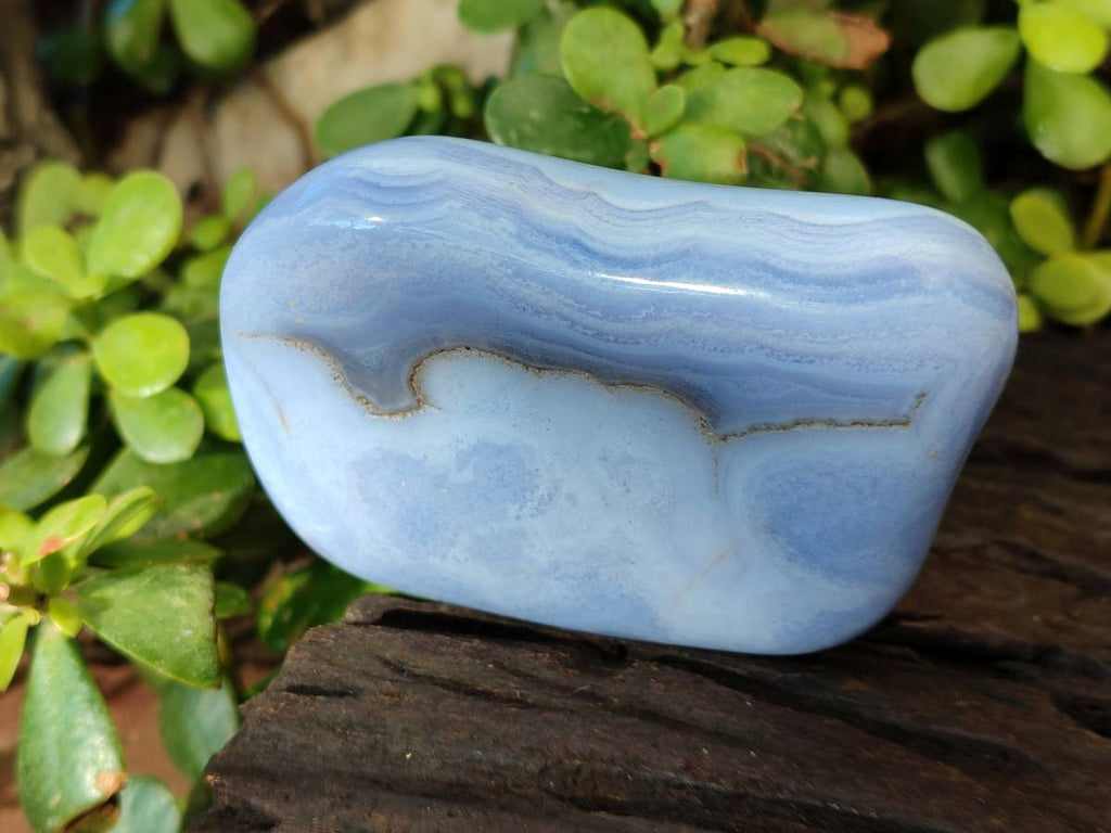 Polished Blue Lace Agate Tumbled Stones x 6 From Malawi - Toprock Gemstones and Minerals 