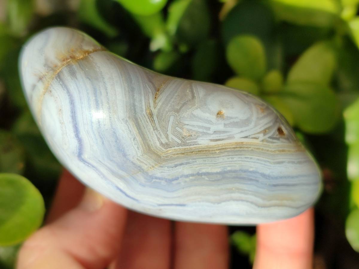 Polished Blue Lace Agate Tumbled Stones x 6 From Malawi - Toprock Gemstones and Minerals 