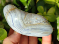 Polished Blue Lace Agate Tumbled Stones x 6 From Malawi