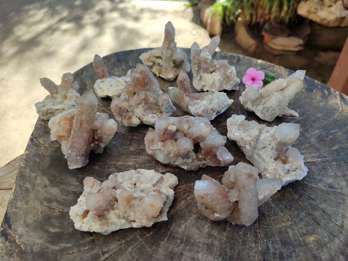 Natural Golden Limonite Fairy Spirit Quartz Clusters x 35 From Boekenhouthoek, South Africa - Toprock Gemstones and Minerals 