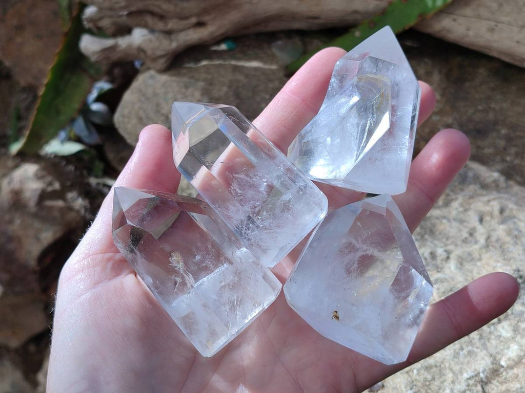 Polished Clear Quartz Crystals x 12 From Madagascar - Toprock Gemstones and Minerals 