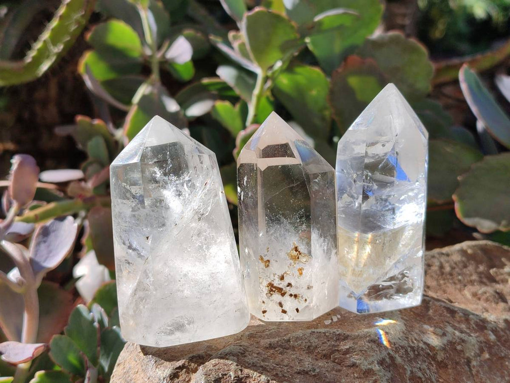 Polished Clear Quartz Crystals x 12 From Madagascar - Toprock Gemstones and Minerals 