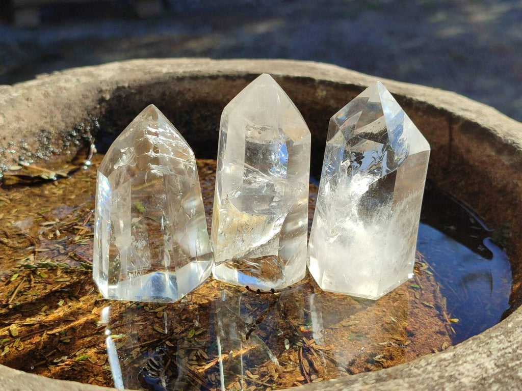 Polished Clear Quartz Crystals x 12 From Madagascar - Toprock Gemstones and Minerals 