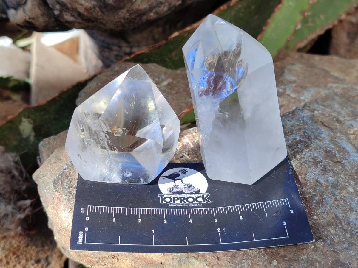 Polished Clear Quartz Crystals x 12 From Madagascar - Toprock Gemstones and Minerals 