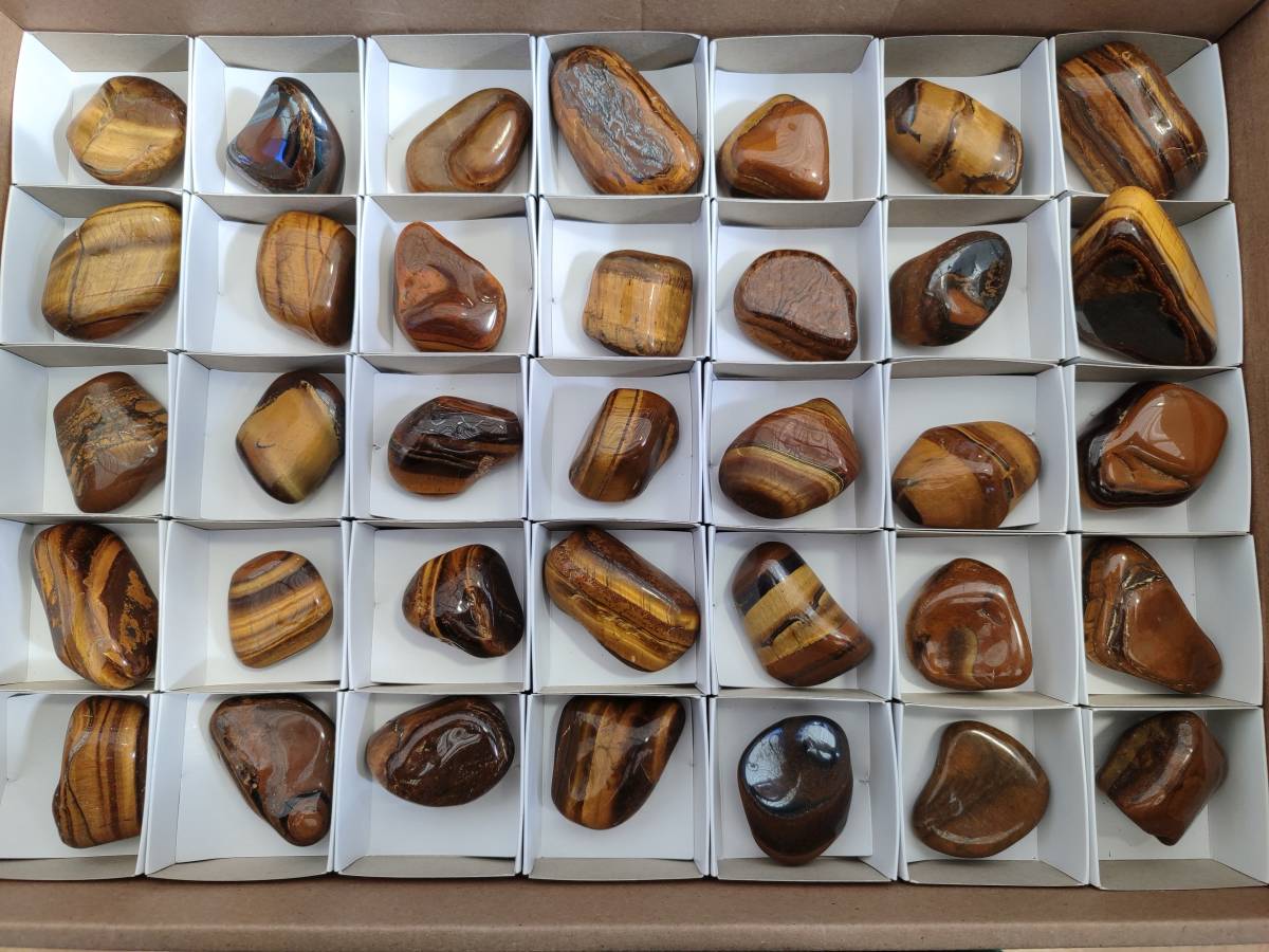 Polished Tiger's Eye Tumbled Stones x 35 From Prieska, South Africa - Toprock Gemstones and Minerals 