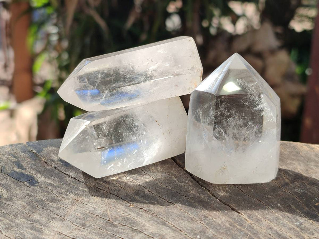 Polished Clear Quartz Crystals x 12 From Madagascar - Toprock Gemstones and Minerals 