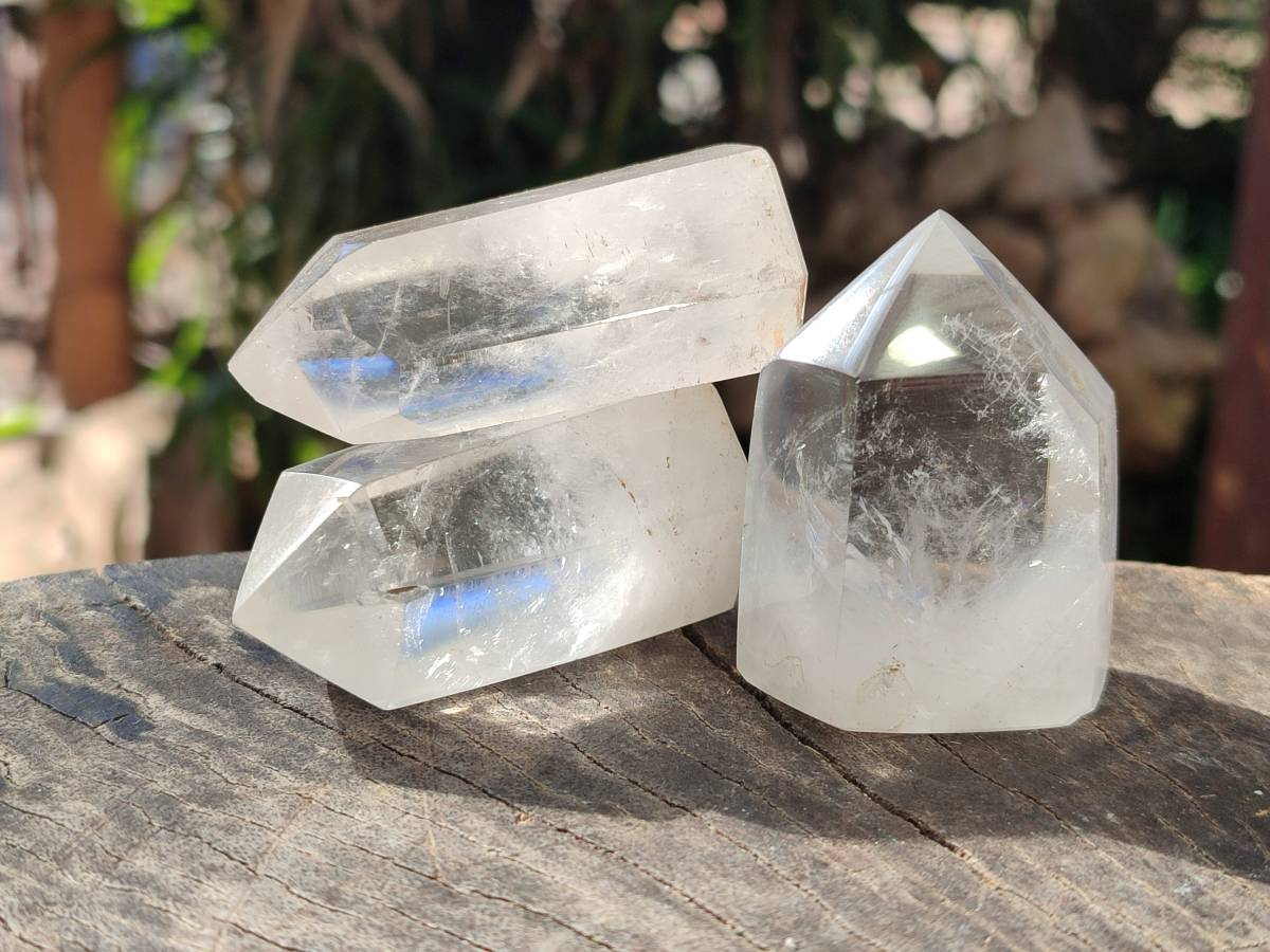 Polished Clear Quartz Crystals x 12 From Madagascar - Toprock Gemstones and Minerals 