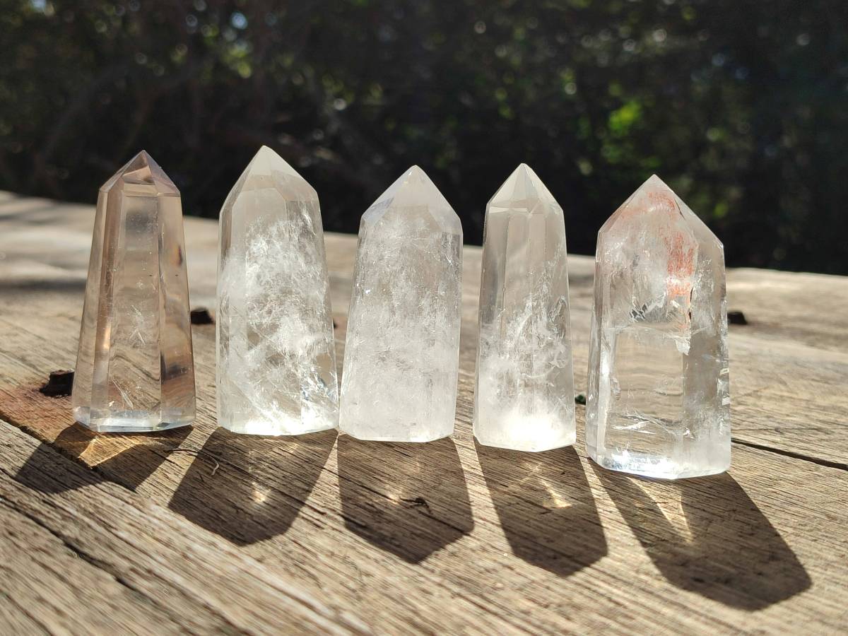 Polished Clear Quartz Crystals x 12 From Madagascar - Toprock Gemstones and Minerals 