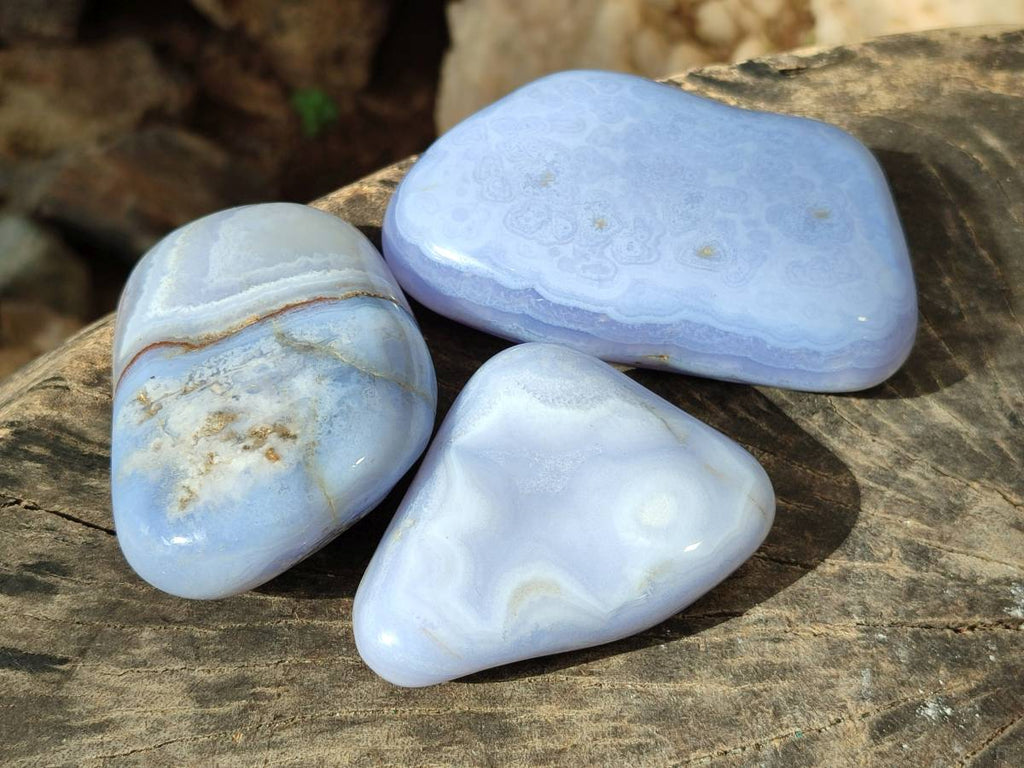Polished Large Blue Lace Agate Free Forms x 6 From Nsanje, Malawi - Toprock Gemstones and Minerals 