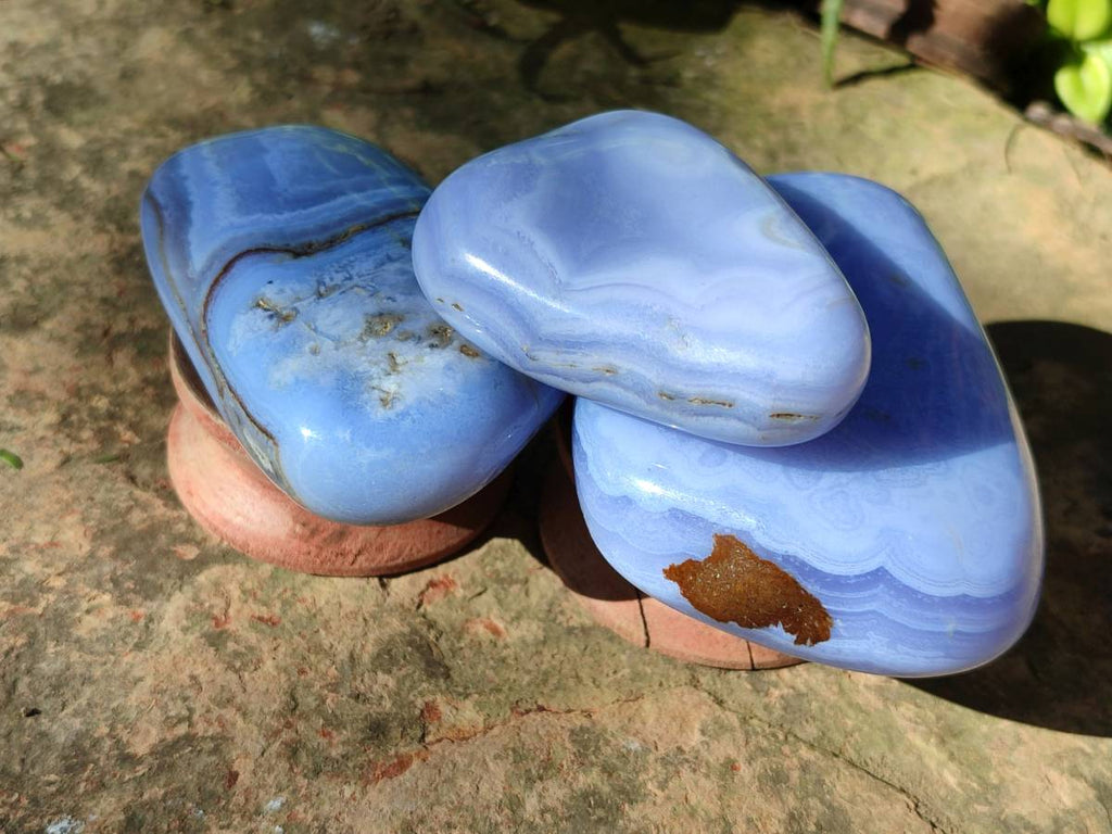 Polished Large Blue Lace Agate Free Forms x 6 From Nsanje, Malawi - Toprock Gemstones and Minerals 