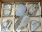 Polished Large Blue Lace Agate Free Forms x 6 From Nsanje, Malawi - Toprock Gemstones and Minerals 