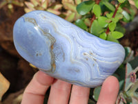 Polished Large Blue Lace Agate Free Forms x 6 From Nsanje, Malawi