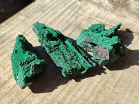 Natural Silky Crystalline Malachite Blade Pseudomorphs after Azurite Specimens x 22 From Tenke Fungurume, Congo