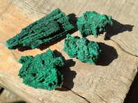 Natural Silky Crystalline Malachite Blade Pseudomorphs after Azurite Specimens x 22 From Tenke Fungurume, Congo