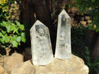 Polished Rainbow Veil Quartz Crystals x 3 From Madagascar - Toprock Gemstones and Minerals 