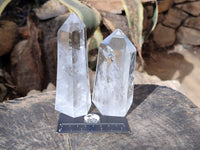 Polished Rainbow Veil Quartz Crystals x 3 From Madagascar