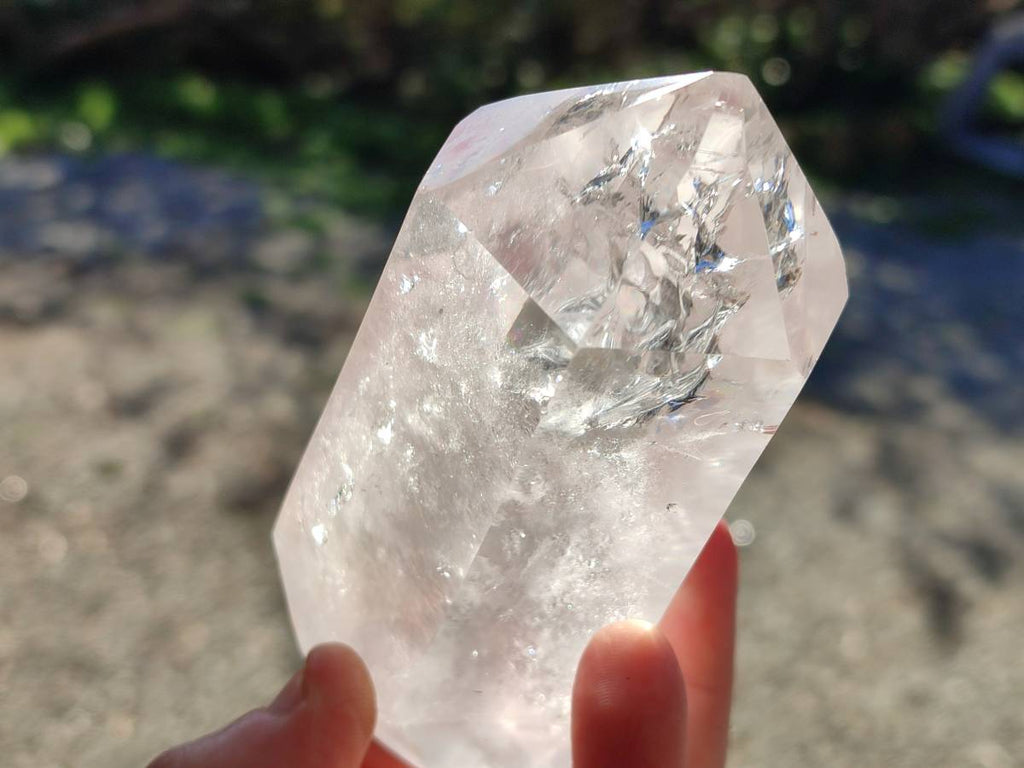 Polished Rainbow Veil Quartz Crystals x 3 From Madagascar - Toprock Gemstones and Minerals 