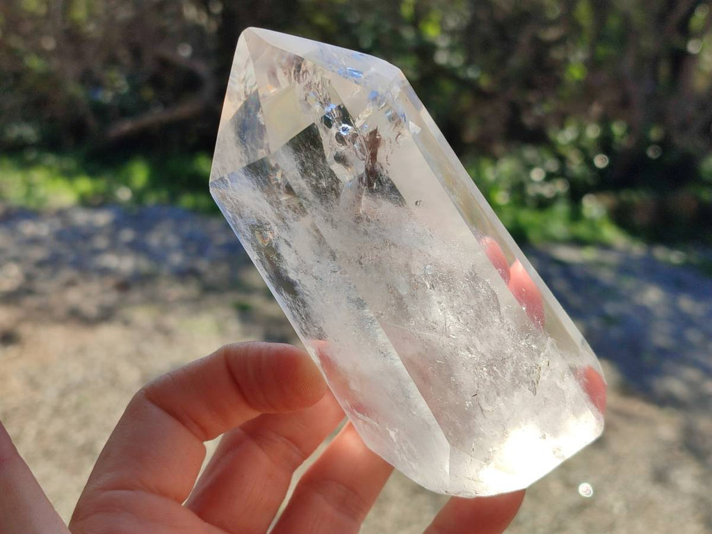 Polished Rainbow Veil Quartz Crystals x 3 From Madagascar - Toprock Gemstones and Minerals 