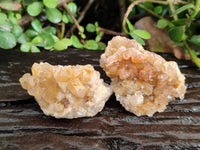 Natural Golden Limonite Quartz Clusters x 12 From Solwezi, Zambia