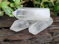 Polished Rainbow Veil Clear Quartz Crystals x 12 From Madagascar - Toprock Gemstones and Minerals 