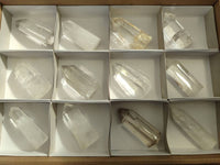 Polished Rainbow Veil Clear Quartz Crystals x 12 From Madagascar - Toprock Gemstones and Minerals 