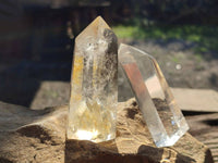 Polished Rainbow Veil Clear Quartz Crystals x 12 From Madagascar - Toprock Gemstones and Minerals 