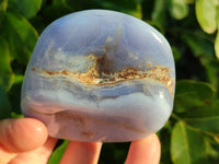 Polished Large Blue Lace Agate Tumbled Stones x 6 From Nsanje, Malawi