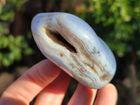 Polished Large Blue Lace Agate Tumbled Stones x 6 From Nsanje, Malawi