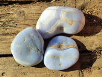 Polished Large Blue Lace Agate Tumbled Stones x 6 From Nsanje, Malawi