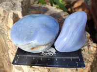 Polished Large Blue Lace Agate Tumbled Stones x 6 From Nsanje, Malawi