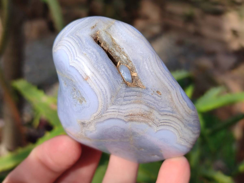 Polished Large Blue Lace Agate Tumbled Stones x 6 From Nsanje, Malawi - Toprock Gemstones and Minerals 