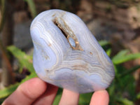 Polished Large Blue Lace Agate Tumbled Stones x 6 From Nsanje, Malawi