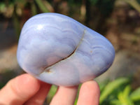 Polished Large Blue Lace Agate Tumbled Stones x 6 From Nsanje, Malawi