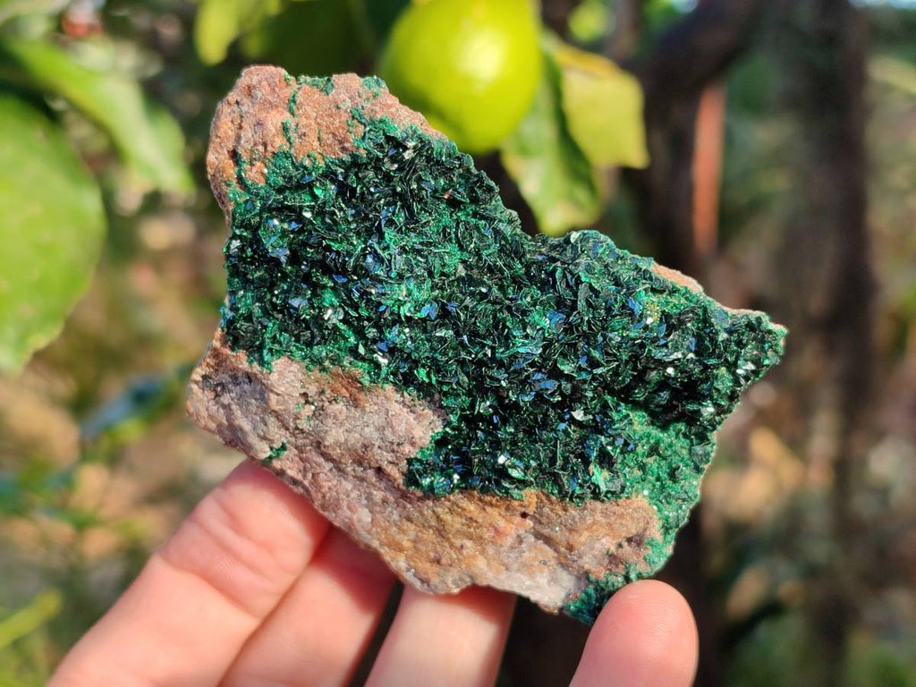Natural Super Rare Crystalline Malachite on Dolomite Matrix Specimens x 6 From Tenke Fungurume, Congo - Toprock Gemstones and Minerals 
