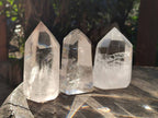 Polished Rainbow Veil Clear Quartz Crystals x 6 From Madagascar - Toprock Gemstones and Minerals 