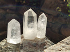 Polished Rainbow Veil Clear Quartz Crystals x 6 From Madagascar - Toprock Gemstones and Minerals 