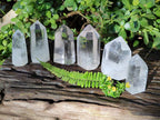 Polished Rainbow Veil Clear Quartz Crystals x 6 From Madagascar - Toprock Gemstones and Minerals 