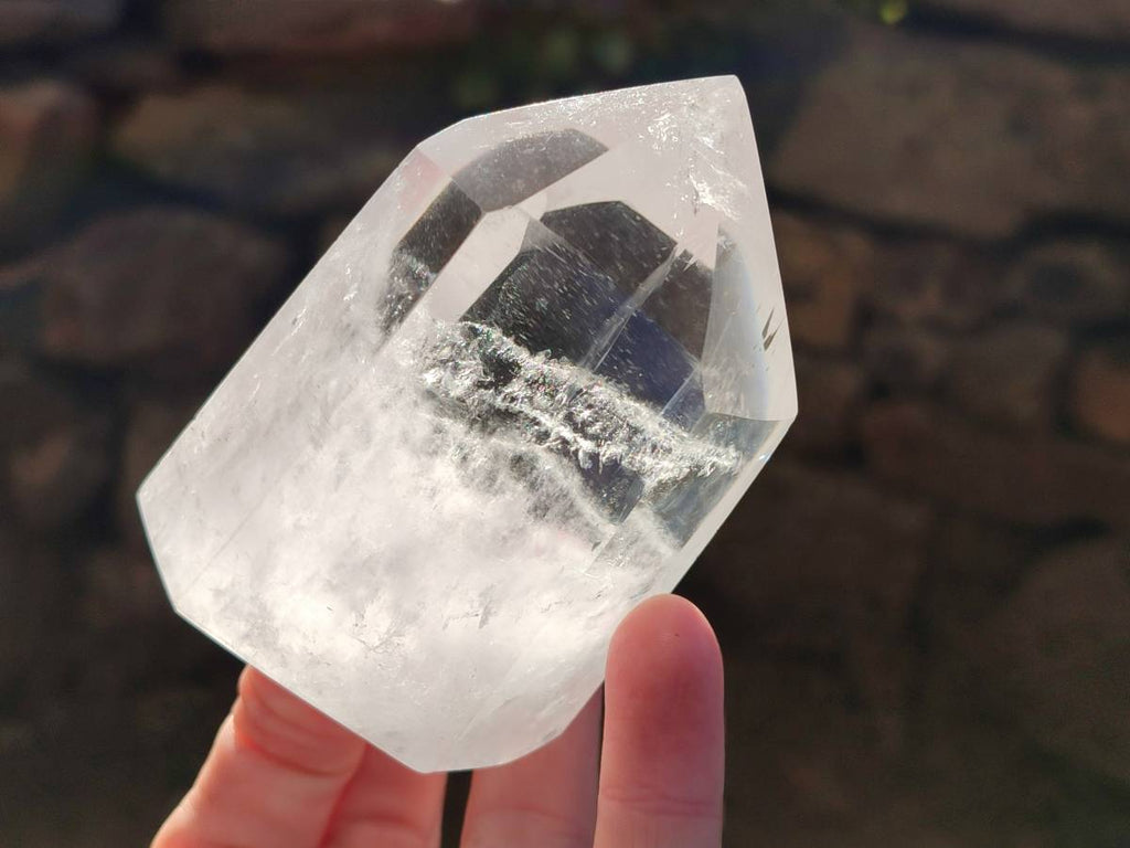 Polished Rainbow Veil Clear Quartz Crystals x 6 From Madagascar - Toprock Gemstones and Minerals 