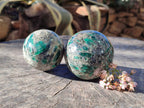 Polished Emerald Mica In Spheres x 3 From Mutoko, Zimbabwe - Toprock Gemstones and Minerals 