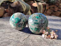 Polished Emerald Mica In Spheres x 3 From Mutoko, Zimbabwe - Toprock Gemstones and Minerals 