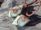 Hand Made Copper Wire Wrapped Pendants x 6 From Southern Africa - Toprock Gemstones and Minerals 