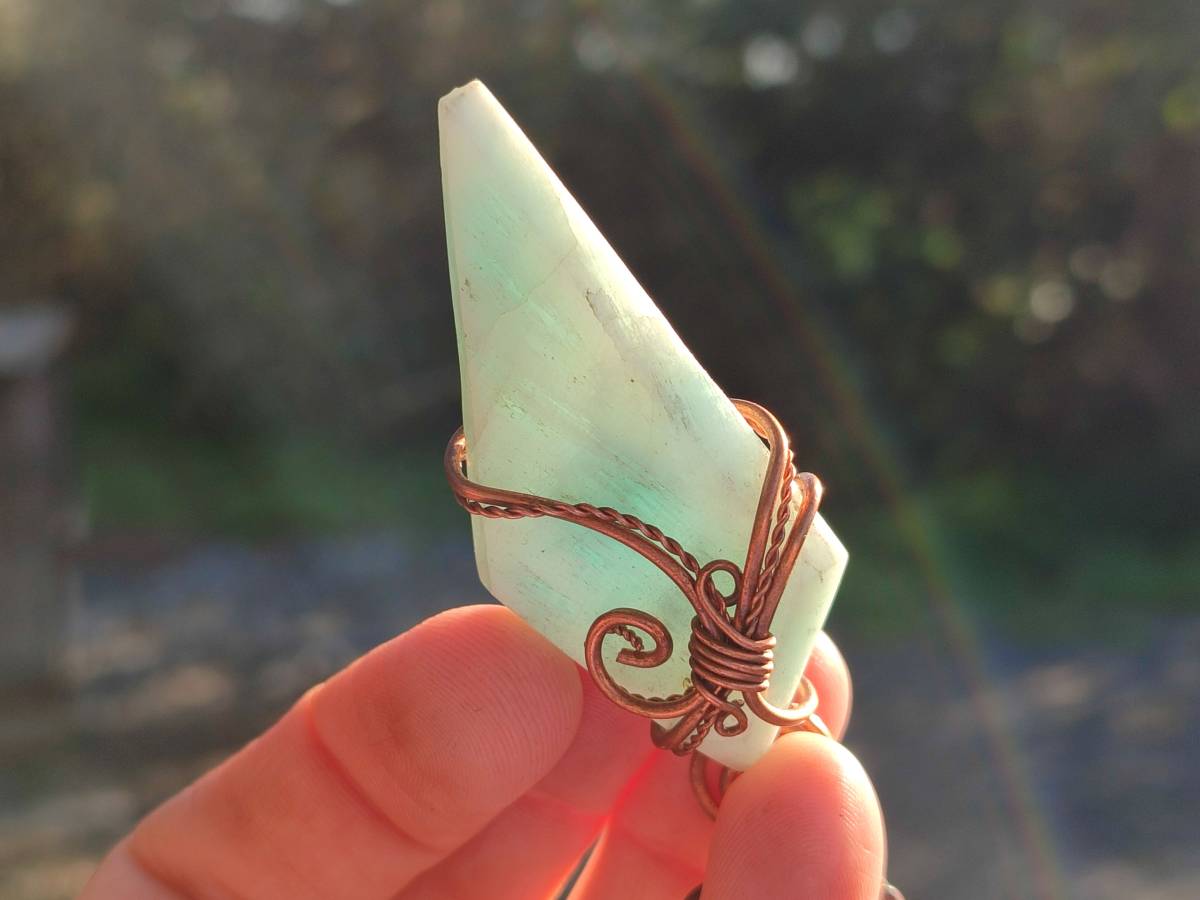 Hand Made Copper Wire Wrapped Pendants x 6 From Southern Africa - Toprock Gemstones and Minerals 