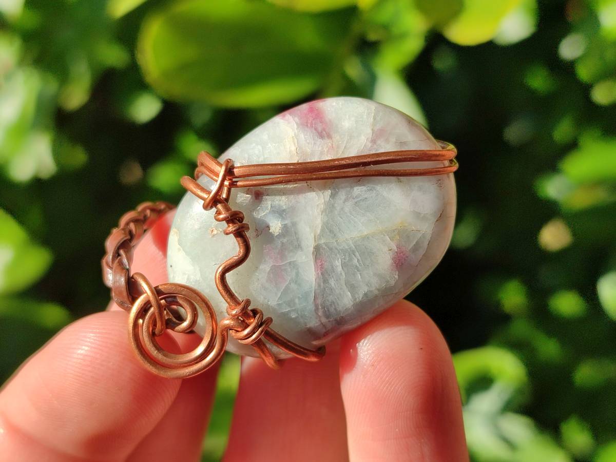 Hand Made Copper Wire Wrapped Pendants x 6 From Southern Africa - Toprock Gemstones and Minerals 