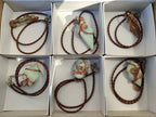 Hand Made Copper Wire Wrapped Pendants x 6 From Southern Africa - Toprock Gemstones and Minerals 