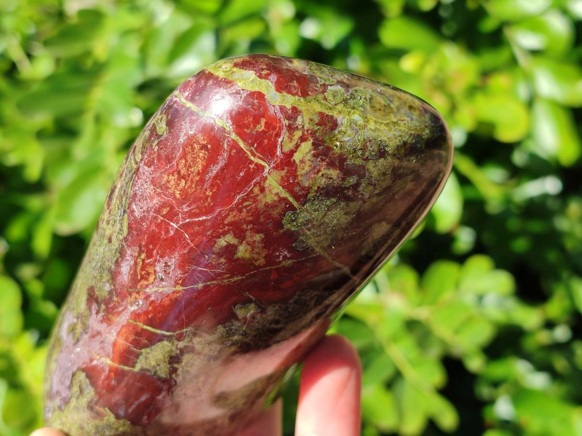 Polished Bastite Dragons Blood Stone Standing Free Forms x 2 From Tshipise, South Africa - Toprock Gemstones and Minerals 