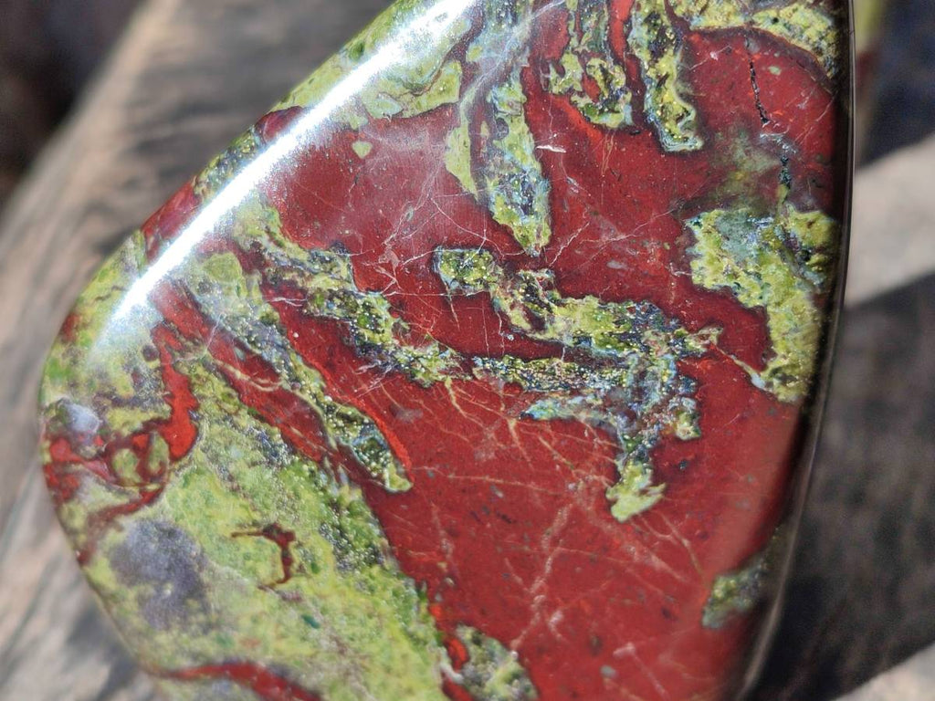 Polished Bastite Dragons Blood Stone Standing Free Forms x 2 From Tshipise, South Africa - Toprock Gemstones and Minerals 