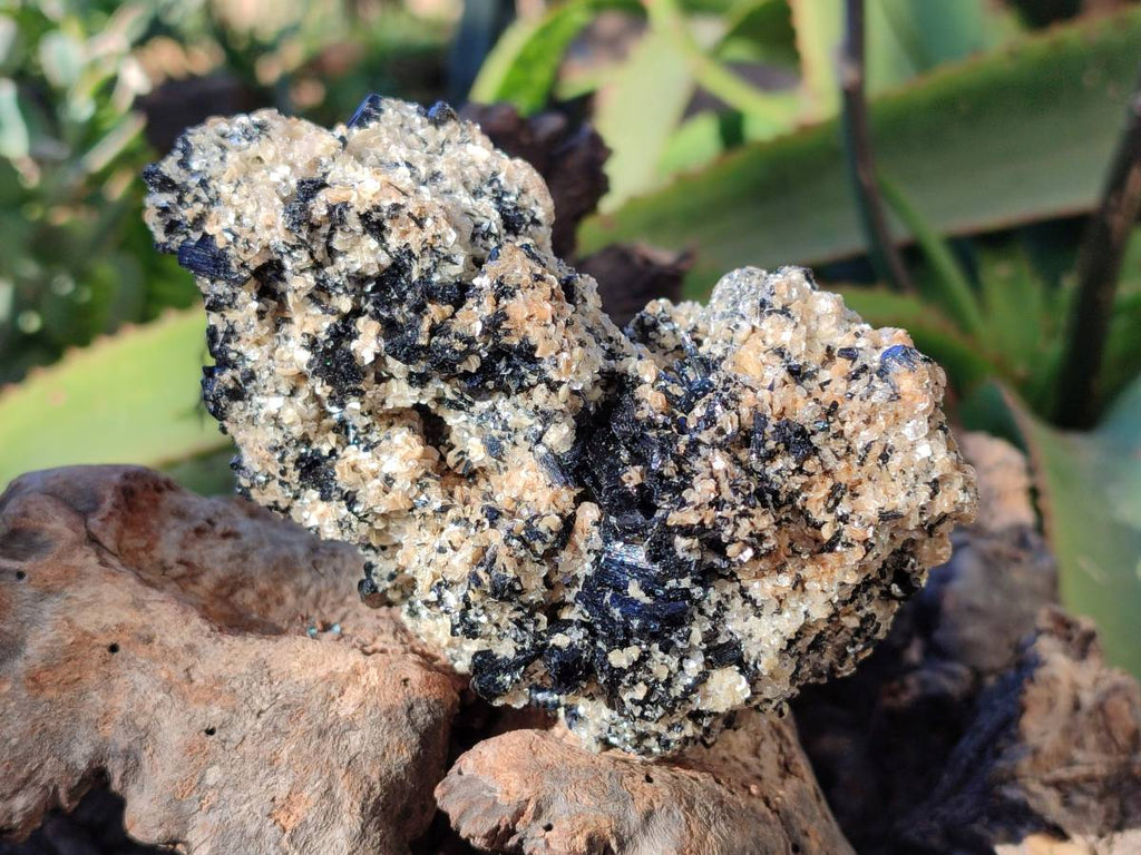 Natural Schorl Black Tourmaline with Smokey Quartz and Orthoclase Matrix Specimens x 2 From Namibia - Toprock Gemstones and Minerals 