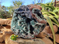 Natural Exquisite Drusy Quartz Coated Ball Malachite Stalactites On Dolomite Matrix Specimen x 1 From Kambove, Congo - Toprock Gemstones and Minerals 
